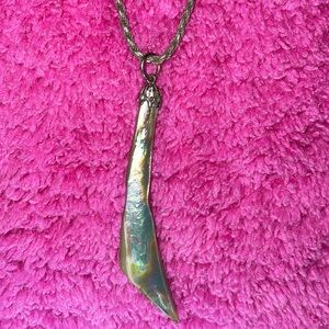 Vintage 1970’s Abalone Paus Shell Silver Pendant.